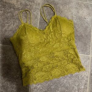 Elegant Lace Camisole in Mustard Yellow
